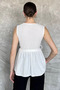 Double-Breasted Collar, Elastic Waist, Zero Sleeve Women's Blouse - 3