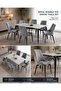 طقم طاولة طعام رويال رخامية مع 6 كراسي - 160x90x77 سم - 3