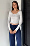 Women's Long Sleeve Basic Lycra Slim Fit Body Blouse - 2