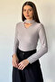 Women's Blouse with Front Window and Self-Line Pattern