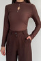 Women's Front Window Detailed Self-Patterned Blouse - 2