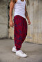 Men's Pleated Elastic Cuffed Patterned Shalwar Trousers - 5