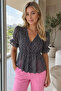 Women's V-Neck Polka Dot Blouse