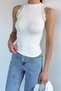 Women's Shoulder Padded Blouse with Gathered Sides and Lace Detail - 3