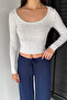 Women's Long Sleeve Basic Lycra Slim Fit Body Blouse - 3