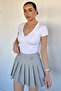 Women's V-Neck Front Snap Lycra Blouse - 2