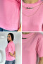 Women's Crew Neck Blouse with Necklace Accessory - 4