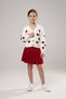 Girl's Suit with Skirt and Cardigan, Long Sleeve, Heart-Patterned Skirt with Trim Detail, Krmz New Season. - 6