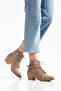 Women's Western Cowboy Lace-Up Buckle Zipper Thick Heeled Boots - 6