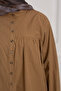Drawstring Collar Shirt Caramel - 4