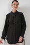 Women's Ruffled Long Shirt Tunic 1566 - Black - 6