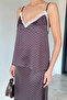 Women's Polka Dot Satin Blouse with Rope Straps - 3