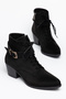Women's Western Cowboy Lace-Up Buckle Zipper Thick Heeled Boots - 3