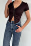 Women's V-Neck Lace Detailed Lycra Blouse - 3