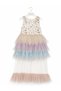 Girl's Evening Dress with Shell Pattern, Colorful Layered Tulle, and Bag, Ages 8-12, Birthday, Graduation, Prom, Special Occasion - 6