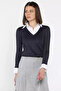 Women's Shirt with Garnish Crop Blouse - 2