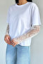 Gülseli Women's Crew Neck Blouse with Ruched Sleeves - 3