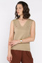 Women's V-Neck Zero Sleeve Knitwear Blouse (Available in S, M, L)
