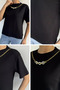 Women's Crew Neck Blouse with Necklace Accessory - 5