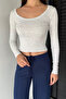 Women's Long Sleeve Basic Lycra Slim Fit Body Blouse