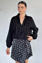 Women's High Neck Ruffled Volan Blouse