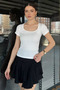 Women's Square Neck Wrinkled Blouse