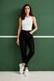 Women's High Waist Narrow Leg Black Color Jeans