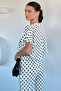 Women's Crew Neck Polka Dot Bat Sleeve Blouse - 4