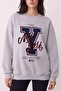 Printed Embroidery Detailed Sweatshirt Karmelanj - 2