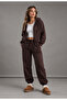 Women's Oversize Hooded Zip-Up Tracksuit Set – Sweatshirt & Jogger Pants