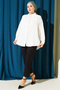 Women's Striped Oversize Shirt 1346 - White - 2