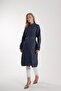 Women's Denim Trench Coat with Snap Detail - 2