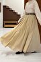 Beige Ceinture Belted Linen Skirt - 3