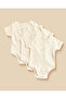 Baby Boy Ivory 3 Pack Short Sleeve Bodysuits