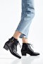 Women's Western Cowboy Lace-Up Buckle Zipper Thick Heeled Boots - 6