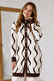 Patterned Beard Cardigan N3323 Brown