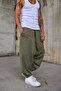 Men's Patterned Shalwar Trousers with Elastic Waist and Cuffs - 2
