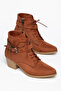 Women's Western Cowboy Lace-Up Buckle Zipper Thick Heeled Boots - 2