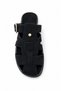 Women's Black Nubuck Buckle Slippers – Comfortable Flat Sole Casual Open-Toe Sandals - 2