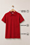 Boys' Non-Curling Polo Collar Short Sleeve Cotton Basic School T-Shirt - 2