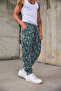 Men's Pleated Elastic Cuffed Patterned Shalwar Trousers - 3