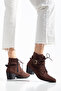 Women's Western Cowboy Lace-Up Buckle Zipper Thick Heeled Boots