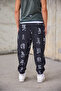 Men's Pleated Elastic Cuffed Patterned Shalwar Trousers - 4