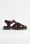 Women's Nubuck Brown Sandals with Buckle and Cross Straps, Comfortable Daily Summer Sandals - 2