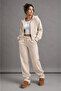 Women's Oversize Hooded Zip-Up Tracksuit Set – Sweatshirt & Jogger Pants