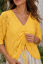 Gülseli Front Gathered Knitwear Blouse - 6