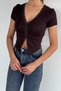 Women's V-Neck Lace Detailed Lycra Blouse - 2