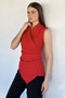 Gülseli Women's Double-Breasted Collar Stoned Draped Asymmetrical Cut Blouse
