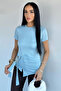 Women's Buckle Side Tie Blouse - 2