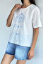 بلوزة مطرزة من الأمام - 3